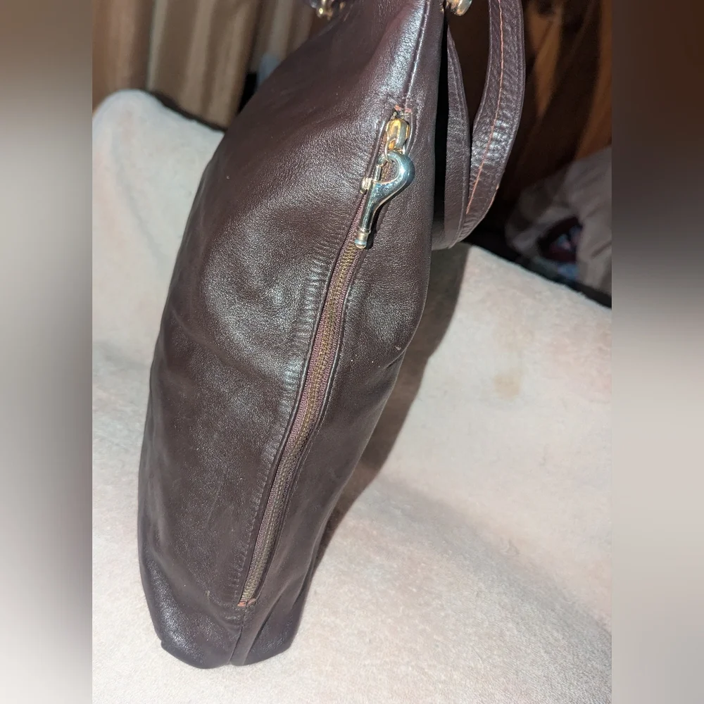 Ravasi Firenze Dark Brown Leather Hobo Bag. Made In Italy.